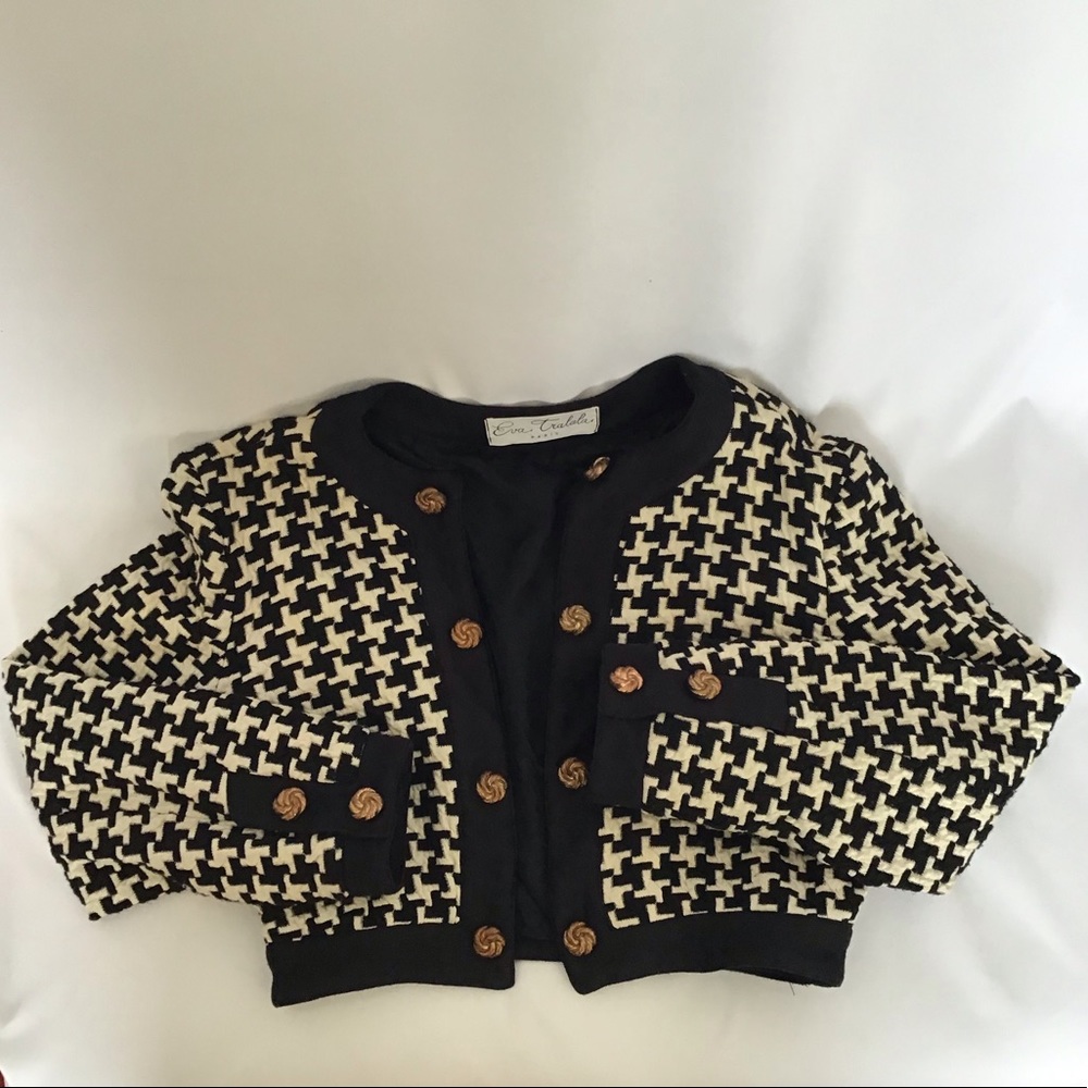 Vintage Eva Tralala Houndstooth Bolero Jacket
